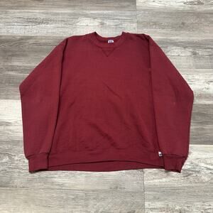 Vintage Russell Athletic Red Mens XL Blank‎ Crewneck USA Made Sweatshirt 80s